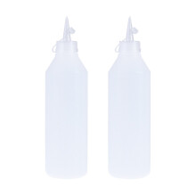 Sexagesimo 2 Frascos Plásticos de 500ml com Bico Apertado para Artesanato e Cola (Branco)