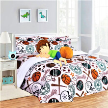 Set copripiumino per bambini e bambine, completo di biancheria da letto con stampa a tema basket, facile da lavare, misura singola, 6 pezzi, super