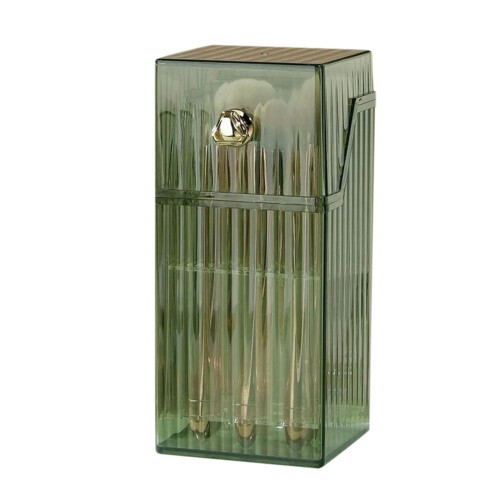 Elegante organizer per pennelli da trucco con coperchio e scomparti. 1