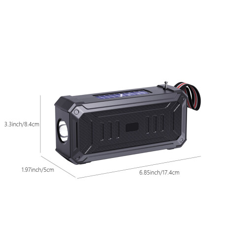 Enceinte Bluetooth solaire avec lampe torche et son stéréo 2