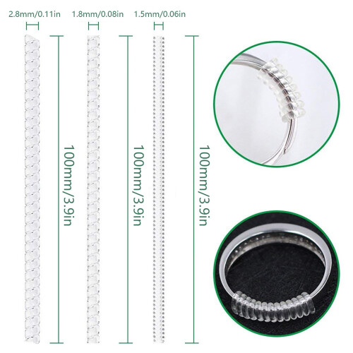 Ring Sizer Adjuster Silicone 5-Pack 5 Sizes 1