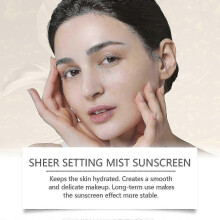 suitable for Sheer Setting Mist Sunscreen SPF 50, Broad Spectrum Shimmering Body Oil Mist, Hydrating Makeup-Friendly Glow Spray, Reef-Safe, Non-Greasy