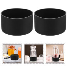Funda ergonómica aislante de silicona negra para botella de agua (2 unidades)