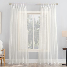 Panneau de rideau à pattes en voile transparent Emily, couleur coquille d'œuf, 59 x 84
