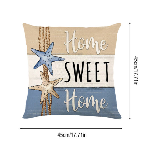 Summer Letter Decorative Pillow Set Scallop Print Multicolor 1
