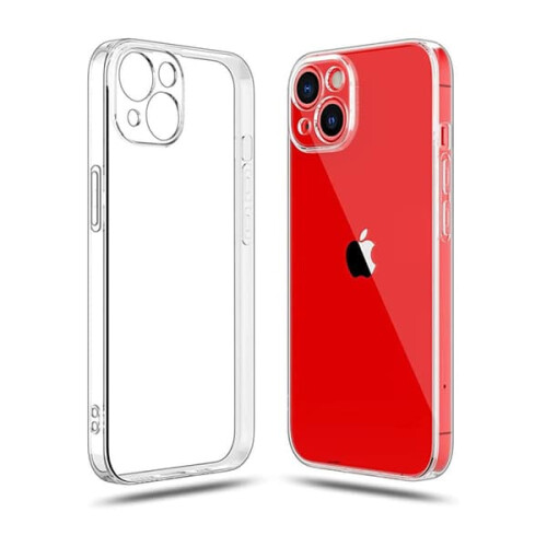 Capa ultrafina de TPU compatível com iPhone 14 - Branca transparente