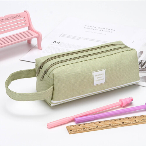 Quinlira pencil box green plastic double-layer 1 unit
