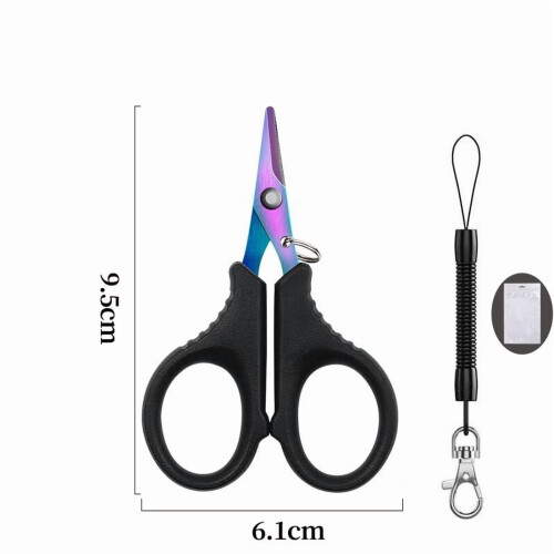 Fishing Scissors for Braided Line with Retractor 1 Pair