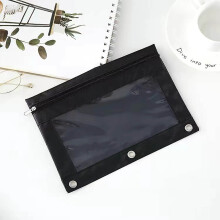 Quinlirra transparent PVC pencil case with three-hole punch