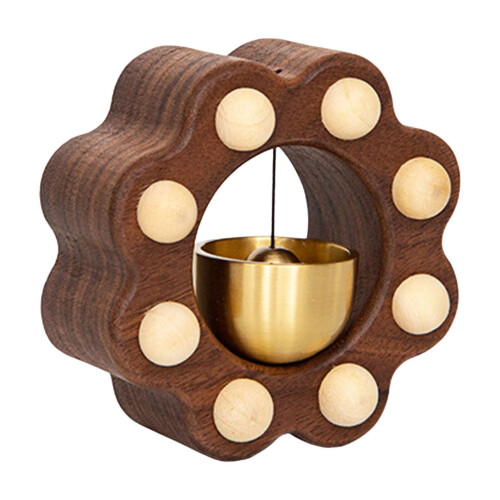 Brass Dopamine Doorbell Solid Wood 2.8x3 Inch
