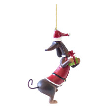 Décorations de Noël à suspendre Miayilima, pendentif teckel pour sapin, peluche artisanale pour la décoration de Noël et de la maison