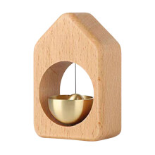 Quinlira brass doorbell with wood frame and magnetic