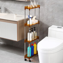 Chariot de rangement roulant mince, étagère mobile à 4 niveaux avec roulettes, compatible avec l'organisation de la buanderie, de la cuisine et de