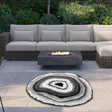 Runde Teppichmatte für Schlafzimmer, Garten, Arbeitszimmer, Balkon, 80 cm