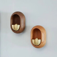 Brass Solid Wood Doorbell 2.2x2.2 Inch Magnetic