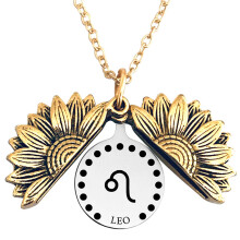 Zonnebloem sterrenbeeld medaillon ketting voor vrouwen12