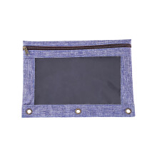 Quinlirra transparent PVC pencil case with three-hole punch