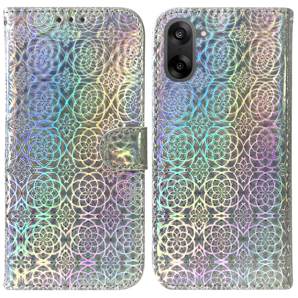 (Grey) For Oneplus Nord Ce5 5G / Ace 5 Racing 5G Stand Case Dazzling Flower Leather Phone Cover With Wrist Strap Grey 6914293693051