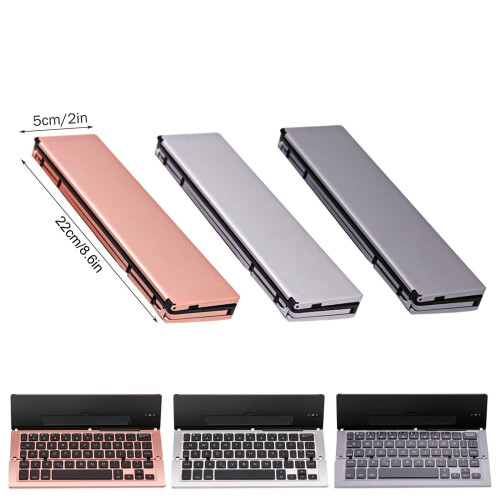 Bluetooth keyboard aluminum foldable 104-key 1