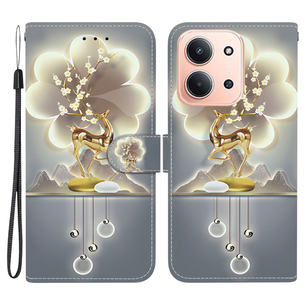(Sika Deer) For Xiaomi Redmi 15C 5G (Eu) (173Mm) / 15C 4G (Eu) (173Mm) Case Pattern Printing Leather Wallet Phone Cover With Lanyard 6914296606133