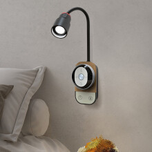 Lampe de lecture à col de cygne Kiplyki, applique murale/de bureau LED rechargeable USB à intensité variable avec télécommande magnétique pour
