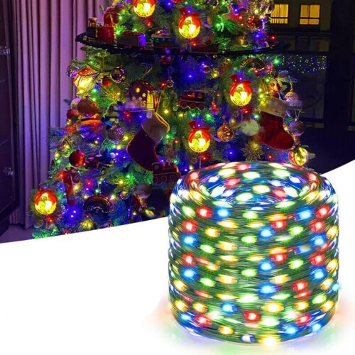 Luci decorative da esterno a stringa LED in pelle verde scuro