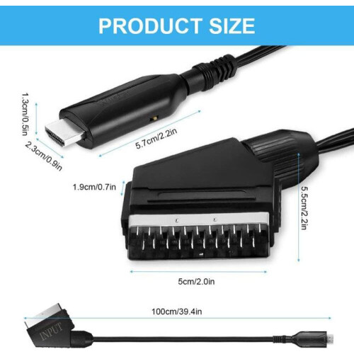 Adattatore SCART-HDMI, audio/video per decoder Sky Blu-Ray, lettore VHS, DVD, Xbox e PS3. 2
