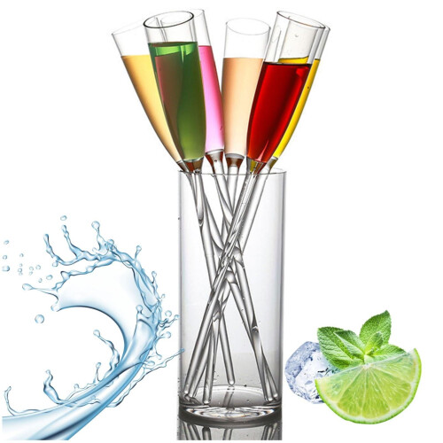 Floating Champagne Flute Glass Set 6 Cups + 1 Base 1