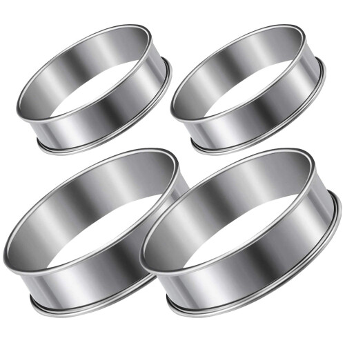Ensemble de 4 cercles à muffins en acier inoxydable