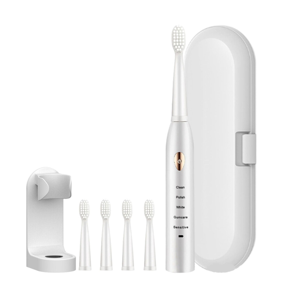 Electric Toothbrush with 4 Brush Heads and 5 Cleaning Modes