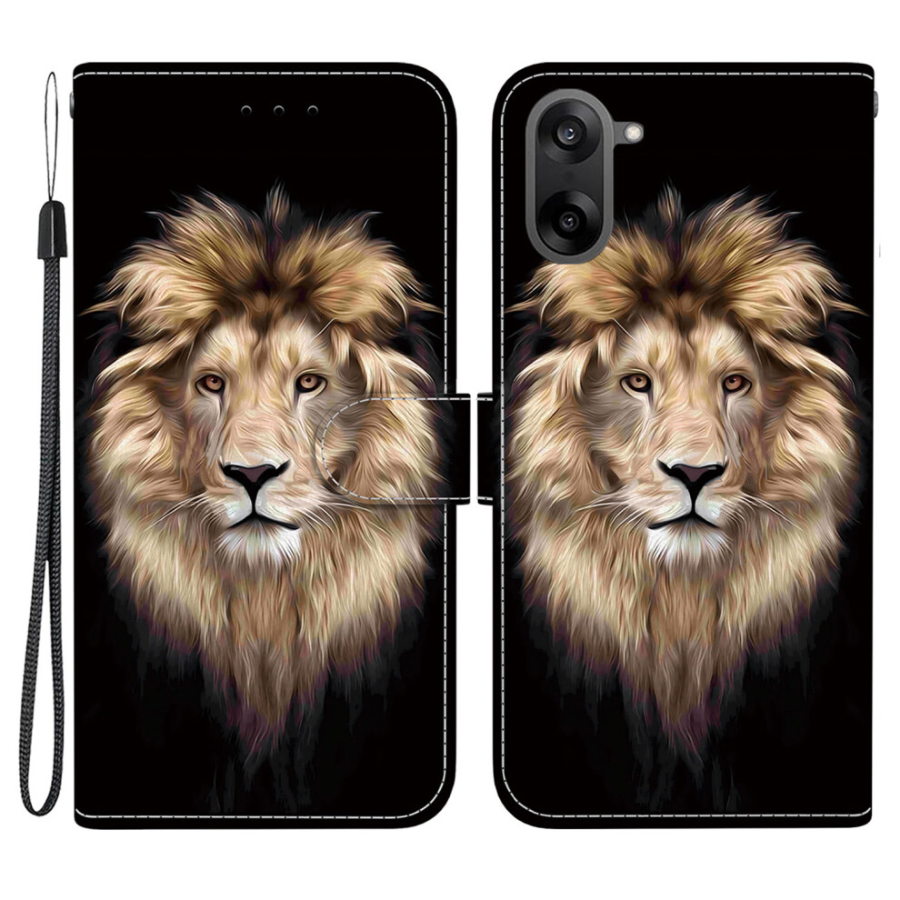 (Lion Head) For Oneplus Nord Ce5 5G / Ace 5 Racing 5G Case Pattern Printing Leather Flip Wallet Phone Cover With Lanyard 6914292035166
