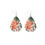 Palm Tree Teardrop Earrings Vegan Leather Orange 2