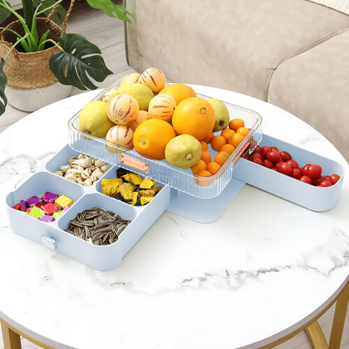 Boîte à fruits rotative à double compartiment de qualité alimentaire