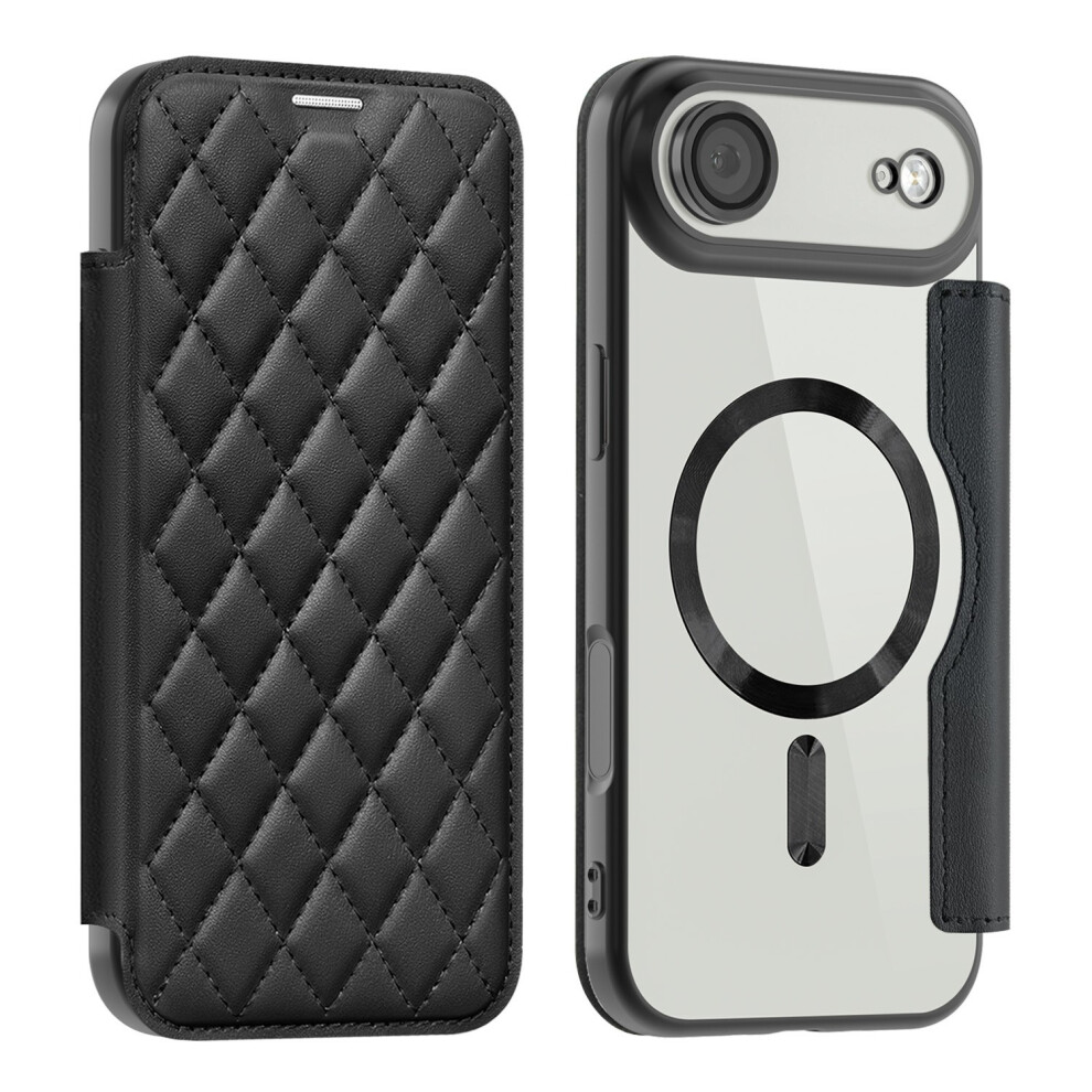 (Black) For Iphone Air Case Compatible With Magsafe Rhombus Pu Leather Phone Cover Black 6914291777111