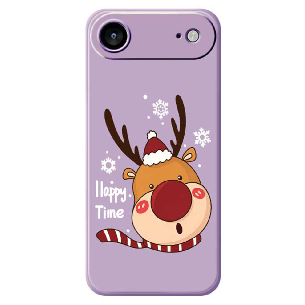 (Purple) For Iphone Air Case Snowflake Deer Head Pattern Printing Straight Edge Tpu Phone Back Cover Purple 6914293208965