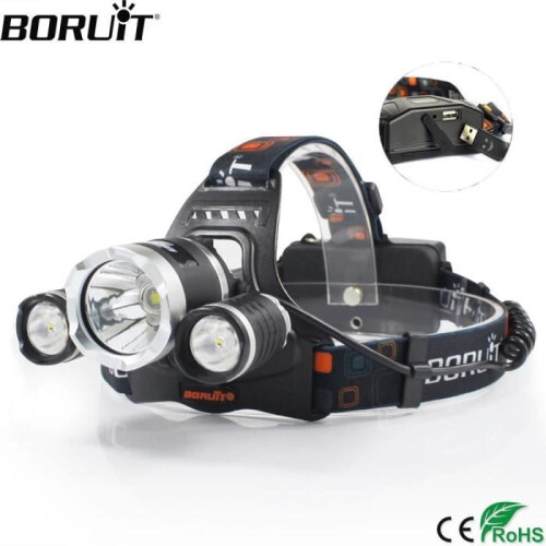 BORUiT RJ-5000 XM-L2 + 2 * R2 LED Προβολέας 8000LM 4 Λειτουργιών Αδιάβροχη Επαναφορτιζόμε 1