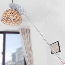 Plumeau rétractable en microfibre avec manche extensible, kit de plumeau réutilisable à long manche flexible compatible avec les ventilateurs de