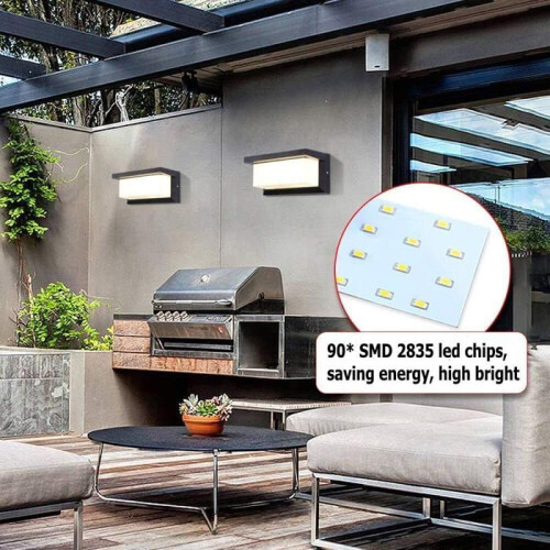 Απλίκα τοίχου - LED - 12W - IP65 Αδιάβροχη - Ανθρακί Αλουμίνιο - Κήπος 1