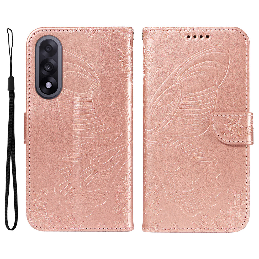 (Rose ) For Oneplus Nord 5 5G / Oneplus Ace 5 Ultra 5G Case Butterfly Pattern Pu Leather Folio Flip Phone Cover Gold 6914292850837