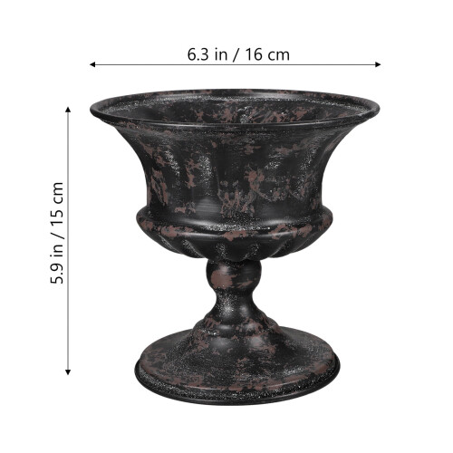 Vaso de ferro vintage 16,0 x 16,0 x 5,9 polegadas 1