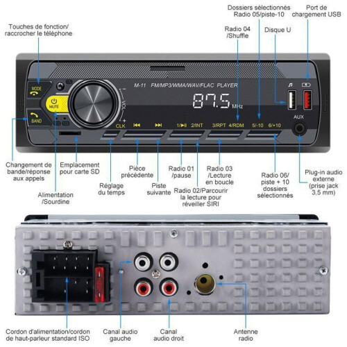 Ραδιόφωνο αυτοκινήτου Bluetooth - OLOKDYIZ - Διπλής Οθόνης - 4x45W - Φωνητικός Έλεγχος 2