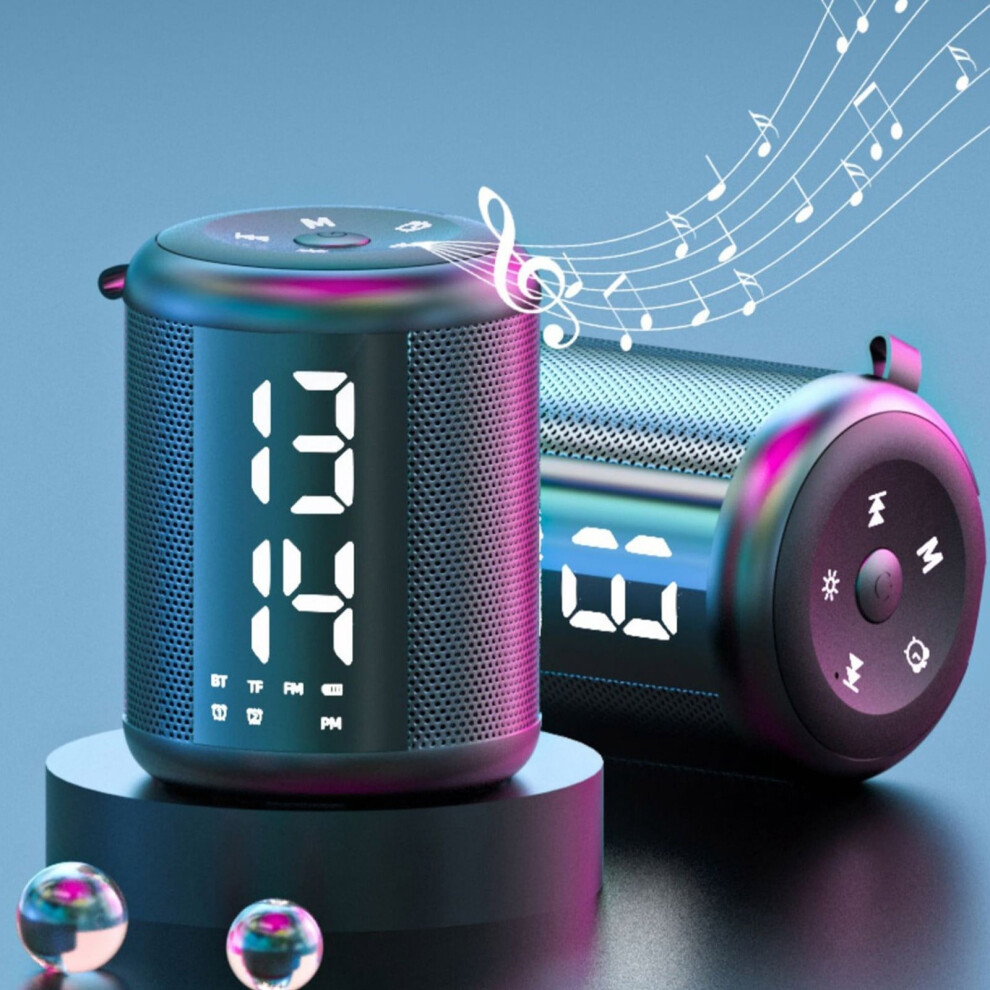 Bluetooth Speaker With Clock Alarm And Subwoofer 908436059480
