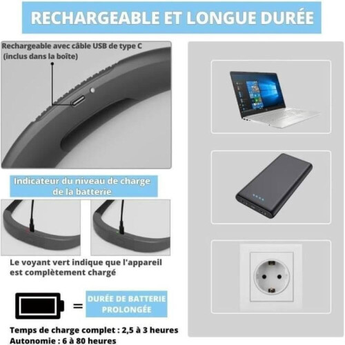 Lampe de Lecture - AUDBURN - Lampe de Lecture de Cou - 3 Couleurs - Rechargeable USB - LED 2