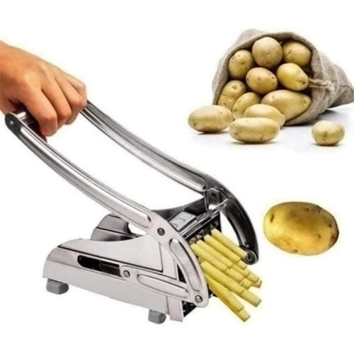 Pommes frites-skærer - YIS - 201 rustfrit stål - 2 gitre - Mål 25x12x9 cm 2