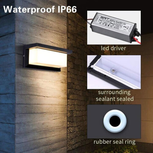 Applique Murale - LED - 12W - Étanche IP65 - Aluminium Anthracite - Jardin 2