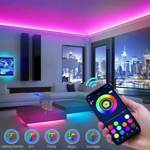 ZGEER LED Strip - 15m - Multicolor - Dimmable - Bluetooth Control 1