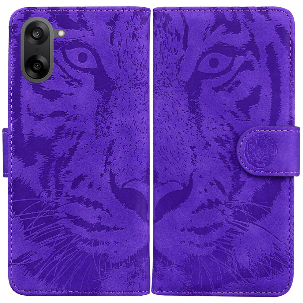 (Purple) For Oneplus Nord Ce5 5G / Ace 5 Racing 5G Case Tiger Imprint Leather Wallet Phone Cover Purple 6914296041507