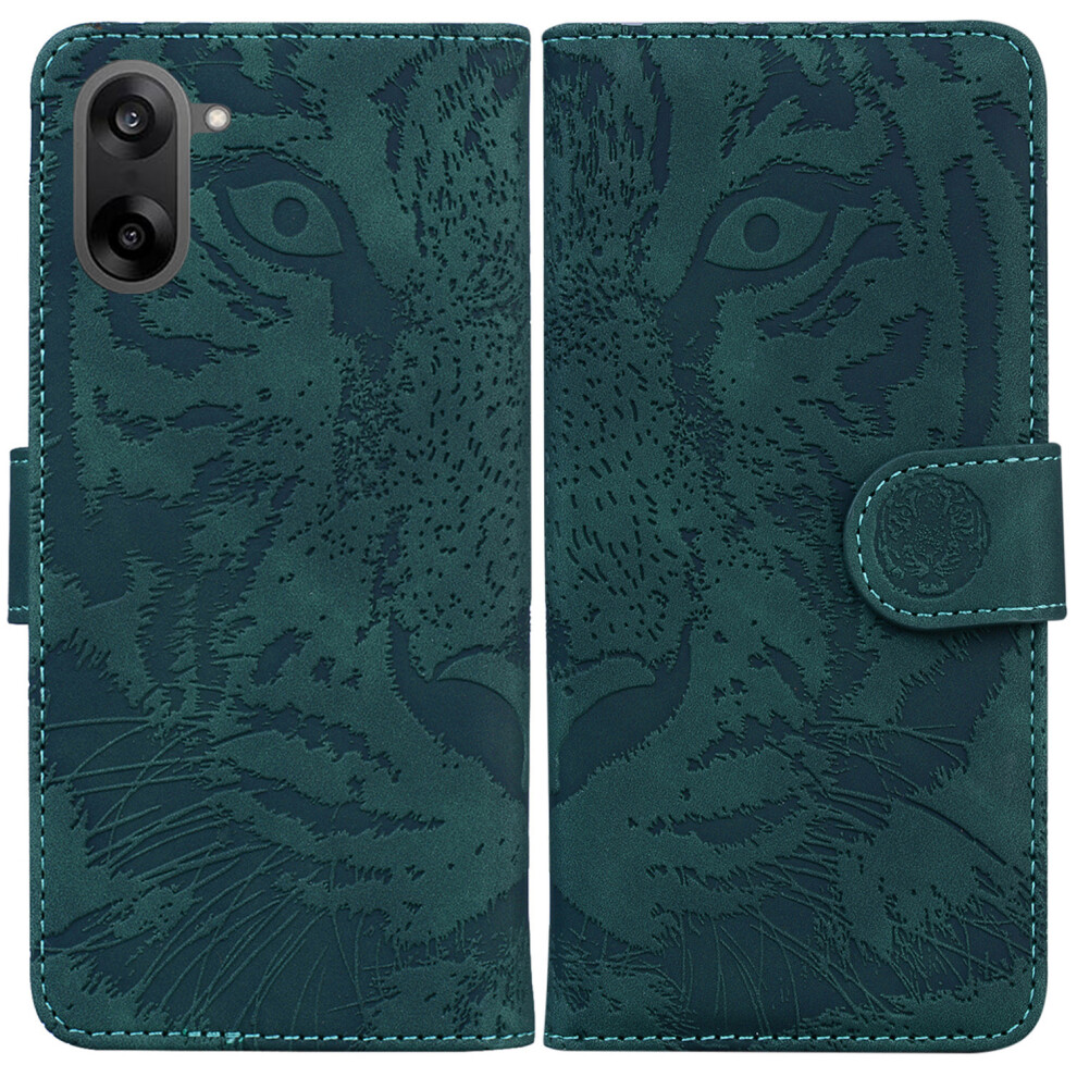 (Green) For Oneplus Nord Ce5 5G / Ace 5 Racing 5G Case Tiger Imprint Leather Wallet Phone Cover Green 6914291155315