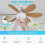 Ventilatore da soffitto con luce e telecomando, ventilatore da soffitto a LED dimmerabile con lampada integrata E27 da 40W (effett 5