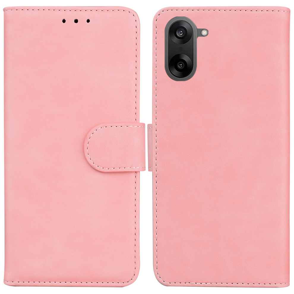 (Pink) For Oneplus Nord Ce5 5G / Ace 5 Racing 5G Case Solid Color Leather Wallet Phone Cover Pink 6914298839997